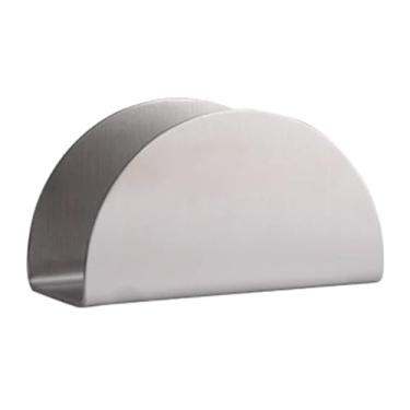 Imagem de Suporte prático de lenços de metal porta-guardanapos dispensador rack de exibição para casa cozinha restaurante bancada organizador de guardanapo (prata)