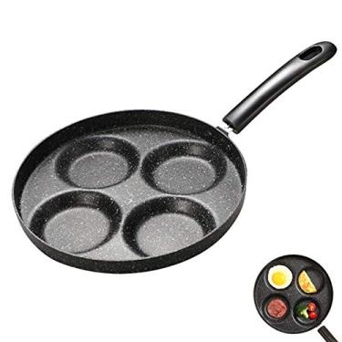Imagem de Panela para Fritar Ovos de 4 Xícaras Cozinhar Antiaderente Liga Alumínio Omelete Hambúrguer Panqueca Revestimento Pedra Médica Utensílios Cozinha Fogão a Gás