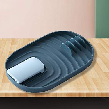 Imagem de Suporte para Utensílios de Cozinha Colher e Espátula Tampa Panela Apoio Talheres Design Suspensão Plegável Econômico Espaço Portátil Multifuncional Resistente ao Calor- PP Borda Curva 4 Ranhuras Super