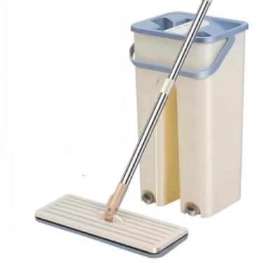 Imagem de Mop Rodo Mágico 360° com Microfibra, Limpeza Seco e Molhado para Pisos Residenciais(Esfregão raspador)