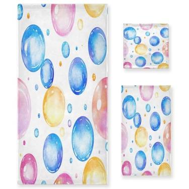 Imagem de xigua Conjunto de toalhas de banheiro coloridas em aquarela absorvente macio 3 peças toalha de banho toalha de mão toalhas decorativas para banheiro, academia, hotel, praia, piscina