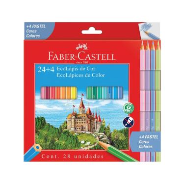 Imagem de Lápis de Cor Faber-Castell Eco 24 Cores + 4 Pastel