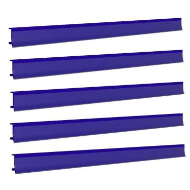 Imagem de Porta Etiqueta Bandeja Gondola Fit 90 Cm Azul Kit Com 150