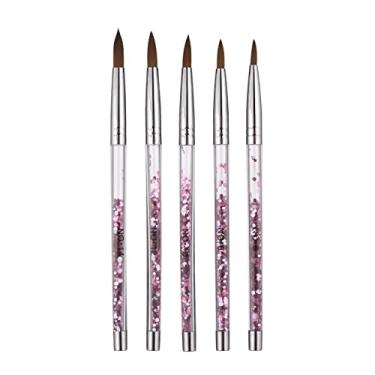 Imagem de Conjunto de 5 canetas para arte unhas pincel pincéis acrílico desenho e pintura caneta escultura 3D ferramentas