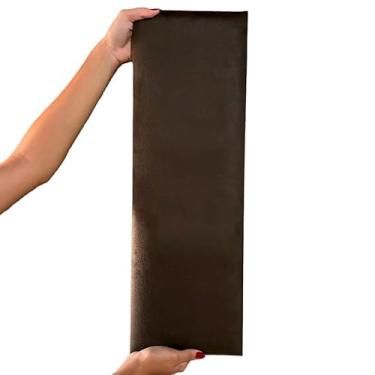 Imagem de Cabeceira Modular Retangular 60x20 cm em L para Cama Box | Kits 15 a 22 Peças | Placa Estofada Autocolante(15,MARROM ESCURO)