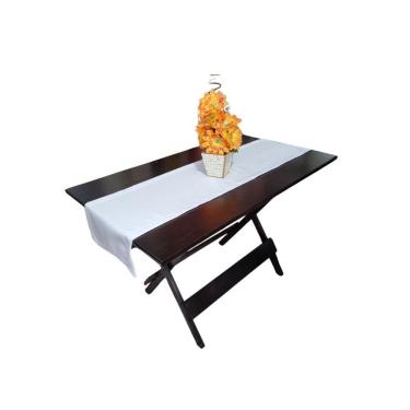 Imagem de Caminho De Mesa Em Crepe 100% Poliester 35x150cm Branco