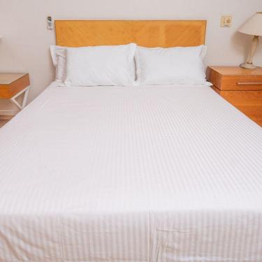 Imagem de Jogo De Cama Stripe 3 Peças 100% Algodão Padrão Hotel - Magic Enxovais Queen