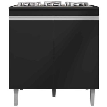 Imagem de Balcão Para Cooktop Adriana 2 Portas Com Tampo Preto