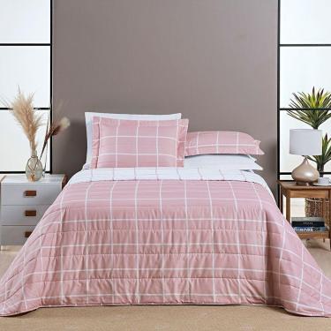 Imagem de Cobre Leito Austin Casal Padrão 03 Peças - Rosa