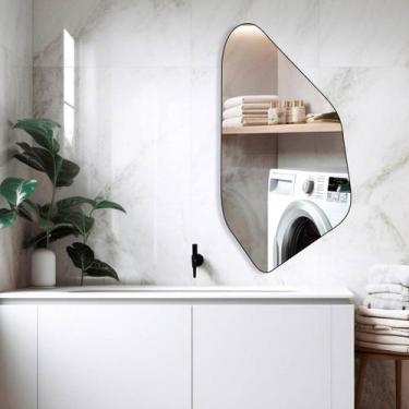 Imagem de Espelho Grande Decorativo Orgânico 60x110cm Lapidado Luxo Lavabo Quart