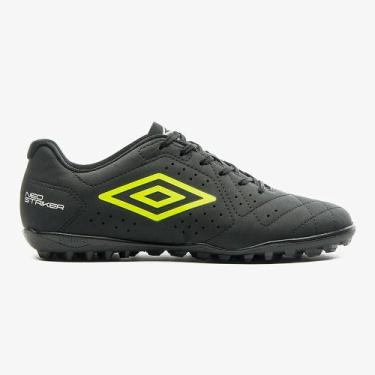 Imagem de Chuteira Society Neo Striker Umbro Unissex Cor:Preto+Verde LimãoTamanh