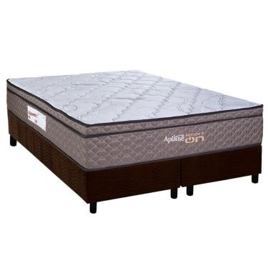 Imagem de Cama Box Queen: Colchão Magnético Paropas C- Vibro Massagem Aplause Smart Brown + Base Crc Suede Brown (158x198)