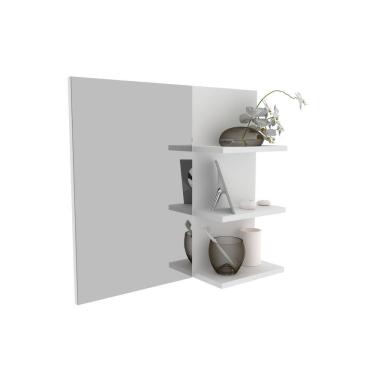 Imagem de Espelheira Vitalle Air 60cm Branco com Espelho e Nichos Laterais