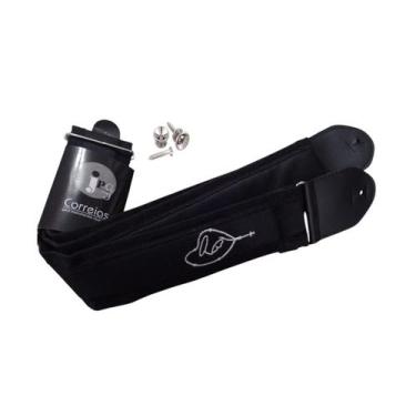 Imagem de Correia Violão Guitarra Baixo Acolchoada Luxo TERÇO com Par de Roldana