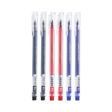 Imagem de Conjunto De 12 Canetas Gel Triangulares De 0,5mm Com Tinta Preta, Azul