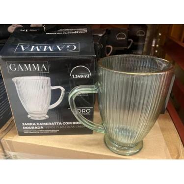 Imagem de Jarra de Vidro Cameratta Borda Dourada Verde 1.349ml - Gamma