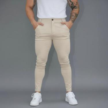 Imagem de Calça Social Masculina Bengaline Skinny Padrão Alfaiataria - Volgue, B