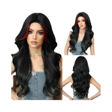 Imagem de Peruca Sintética Longa Ondulada Roxa Para Mulheres, Alta Densidade, On