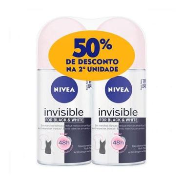 Imagem de Desodorante Roll On Nivea Invisible Black & White 2 Un. 50ml