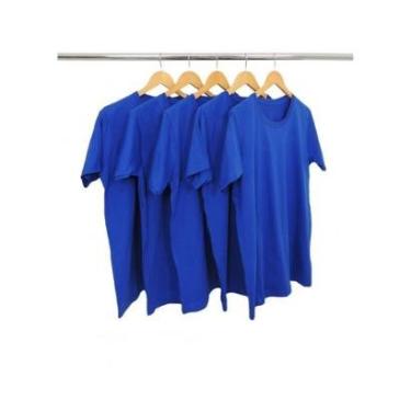 Imagem de Kit 5 Camisetas Masculinas de Algodão Premium Básica Lisa-Masculino