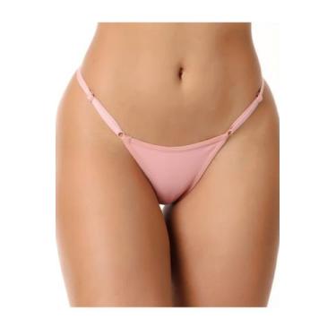 Imagem de kit 5 Calcinhas feminina fio duplo string sexy alças reguláveis de pol