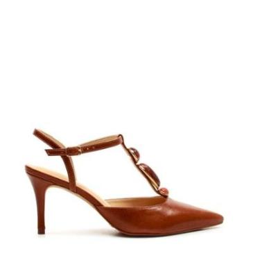 Imagem de Sapato Cecconello Slingback couro marrom-Feminino