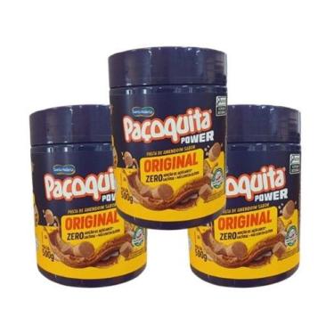 Imagem de Kit 3 Paçoquita Power Pasta de Amendoim 500g sabor Original Santa Hele