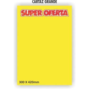 Imagem de Cartaz para Marcação Oferta Grande 30x42cm Amarelo 10unid Grespan