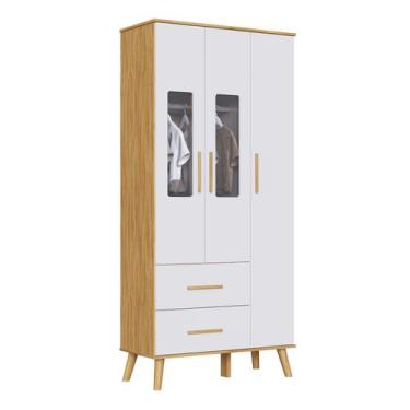 Imagem de Guarda Roupa Infantil Sky Retrô 03 portas 100% MDF Peroba - - Moveis P