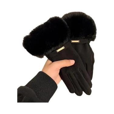 Imagem de Luvas Femininas De Inverno Quentes E À Prova De Vento Com Tela Sensíve