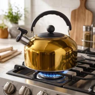 Imagem de Chaleira de Inox Colorida 2 Litros de Aço Produto Original Padrão de Q