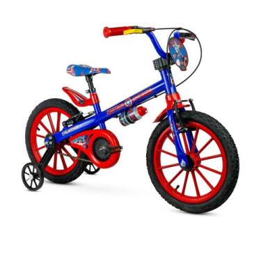 Imagem de Bicicleta Infantil Aro 16 Com Rodinhas Menino Capitão América 2 Nathor