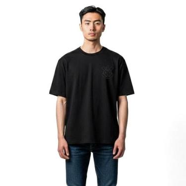 Imagem de Camiseta Corinthians Coimbra Brasão Masculina, Preto, GG