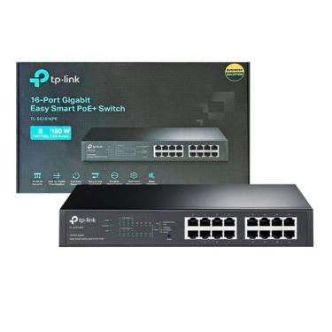 Imagem de Switch 16 Portas 10/100/1000 Montável em Rack TL-SG1016PE Tp-Link