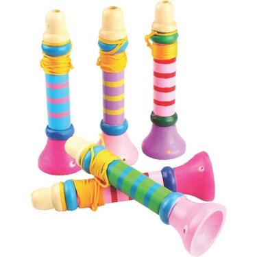Imagem de Trompete Infantil 18,5cm Compacto em Plástico Resistente e Atóxico Toy Mix