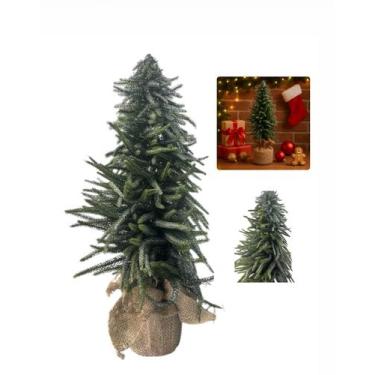 Imagem de Árvore De Natal Pequena Luxo Pinheiro Verde c/ Gliter 60 Cm - Bella fl