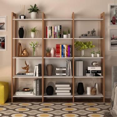 Imagem de Estante de Livros 190CMX184,7cm Haia Yescasa Branco/Amêndoa