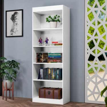 Imagem de Estante de Livros 50,9CMX178CM Multiuso Larissa Branco - J&A Móveis