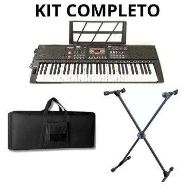 Imagem de Kit Teclado Musical BD670 Iniciante Estudante Suporte + Capa - OCTAVEB