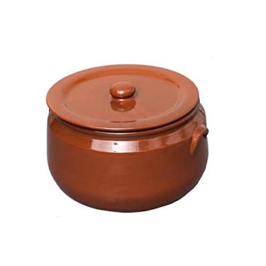 Imagem de Caçarola com Asa Panela com Tampa de Barro Cerâmica Vermelha Motta Tipo Capixaba nº 6-11 Litros (1706)
