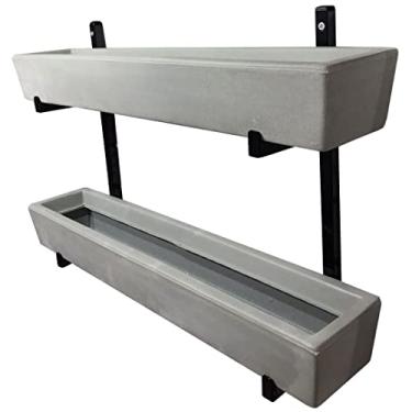 Imagem de Suporte de Ferro p/ Jardim Vertical com 2 Floreiras 80cm Cor: Cinza