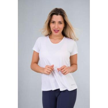 Imagem de Camiseta Feminina Fitness Branca Classic Poliamida E Elastano - Branco