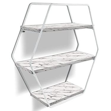 Imagem de Nicho Prateleira Parede Tripla Evale Para Decoração Industrial Branco/Vulcano