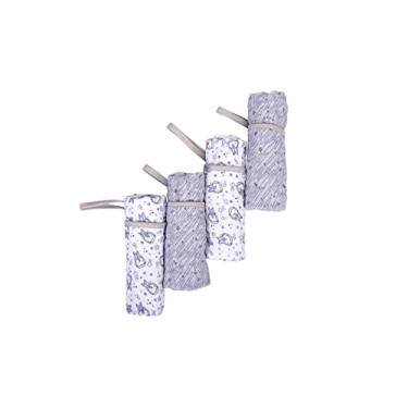 Imagem de Paninho de Boca Babete Fralda Soft com Prendedor de Chupeta Kit 4 Un, Minasrey (Marinho)