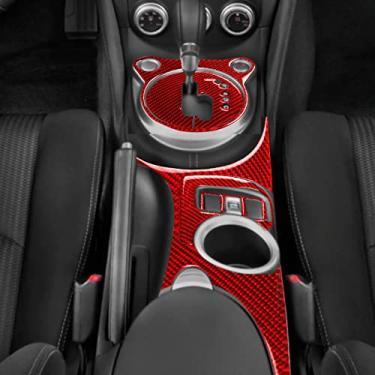 Imagem de FINMOKAL 5 Peças Apto Para Nissan 370Z 2009-2020 Fibra De Carbono Vermelho Porta Copos Guarnição Do Painel De Mudança De Marcha Preto, Fibra De Carbono