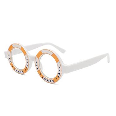 Imagem de Armação de óculos feminina redonda retrô moda leopardo champanhe óculos claro armação masculina, 6, china