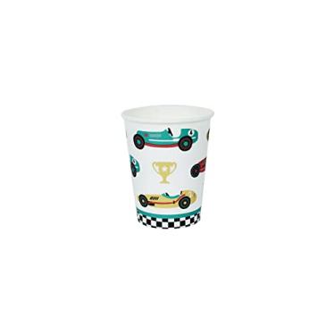 Imagem de Merrilulu Copos de festa de carro de corrida vintage, 12 quilates | Copos de papel | Utensílios de mesa de festa de carro de corrida | Copos de carro de corrida