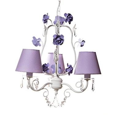 Imagem de Potinho de Mel Lustre Com 3 Lâmpadas Garden Quarto Bebê Infantil Menina Lilás