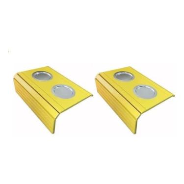 Imagem de Kit 02 Esteira Decorativa Laqueada Sofá Alumínio Amarelo