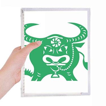 Imagem de Caderno com estampa do zodíaco da China com ano de boi, diário recarregável de folhas soltas